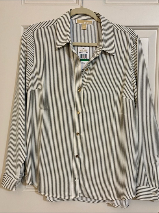 Michael Kors Tops - Michael Kors Women’s Vertical Stripe Dress Shirt - White and Black